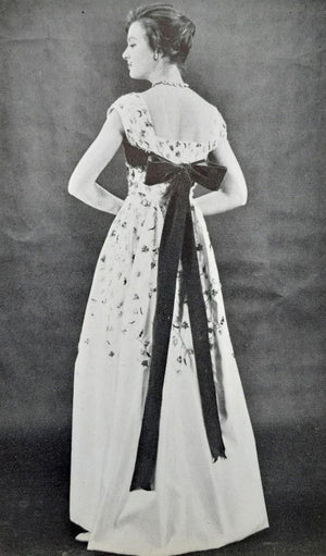 1956 Jacques Griffe Haute Couture Documented Embroidered Beaded Ivory Satin Gown