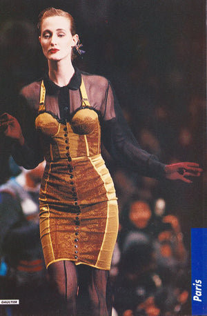 1988 Jean Paul Gaultier Documented Cowboy Lace 'Cone Bra' Bustier Lingerie Set