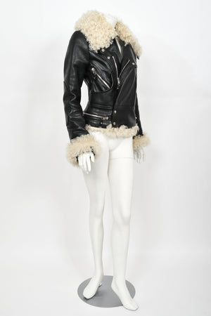 2004 Balenciaga Documented Runway Leather & Shearling Motorcycle Jacket