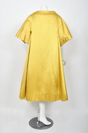 1958 Arnold Scaasi Couture Colorful Floral Silk Strapless Dress & Swing Jacket