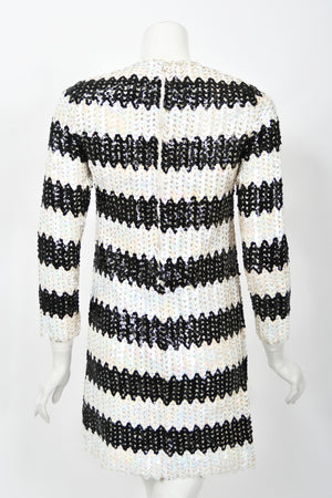 1966 Betsey Johnson for Paraphernalia Documented Sequin Mod Mini Dress