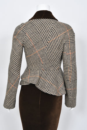 1996 Vivienne Westwood 'Storm in a Teacup' Tweed Velvet Asymmetric Jacket Suit