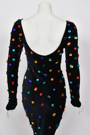 1990 Marc Bouwer for Whitney Houston Custom Couture 'Jellybean' Bodycon Gown