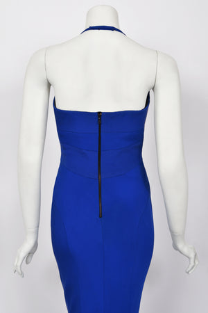 2013 Narciso Rodriguez Custom Couture for Tina Fey Sapphire Silk Bustier Gown