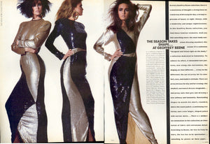 1985 Geoffrey Beene Documented Black & Gold Fully-Sequin 'Cindy Crawford' Gown