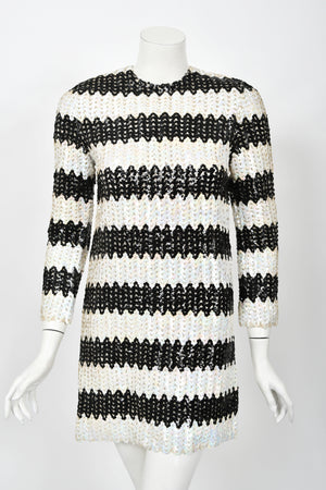 1966 Betsey Johnson for Paraphernalia Documented Sequin Mod Mini Dress