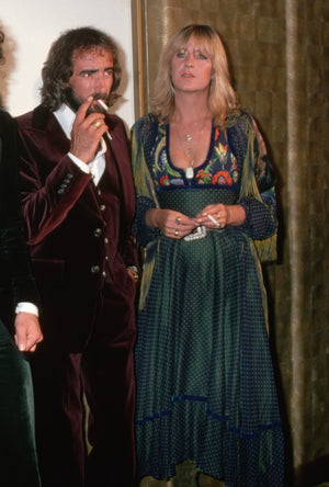 1975 Thea Porter Couture Ivory Silk Embroidered Floral Billow-Sleeve 'Gypsy' Dress