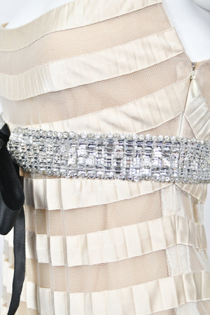 2007 Valentino Documented Runway Ivory Sheer-Illusion Silk & Tulle Pleated Gown