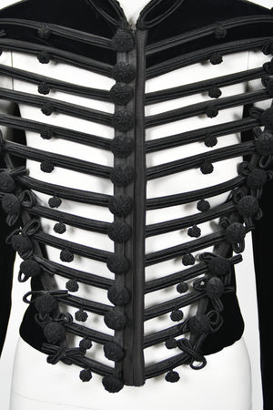 1991 Jean Paul Gaultier Documented Cher Worn Black Velvet Corset Cage Jacket