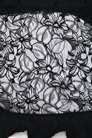 1994 Chanel by Karl Lagerfeld Cruise Collection Sheer Black Lace Ruffle-Trim Lingerie Gown