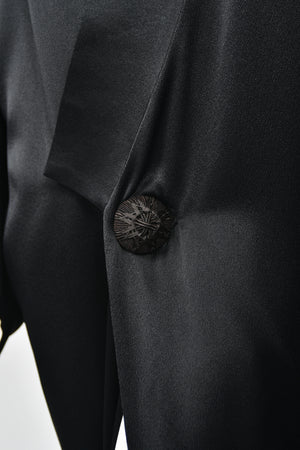 1995 John Galliano Documented Museum-Held Runway Black Silk Draped Kimono Jacket