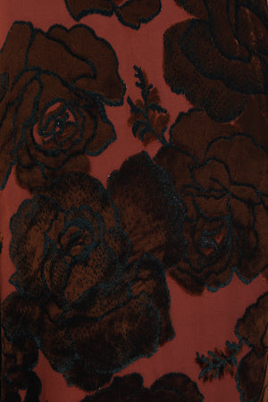 1999 Galindo Couture Metallic Amber Devoré Velvet Bias-Cut Trained Gown