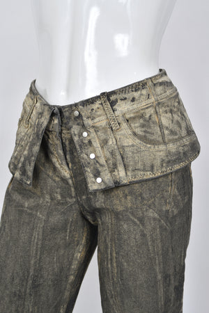 2006 Christian Dior by John Galliano Runway Painted Denim Jacket & Pants w/ Tags
