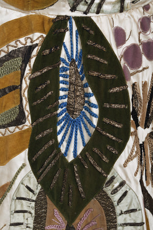 1950's Emilio Schuberth Italian Couture 'Under The Sea' Motif Satin Gown