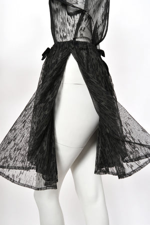 1987 Azzedine Alaia Naomi Campbell Featured Runway Sheer Lace Mini Dress