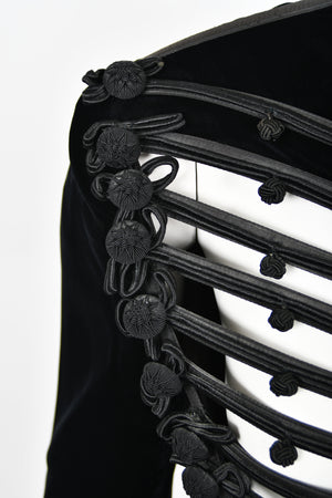 1991 Jean Paul Gaultier Documented Cher Worn Black Velvet Corset Cage Jacket