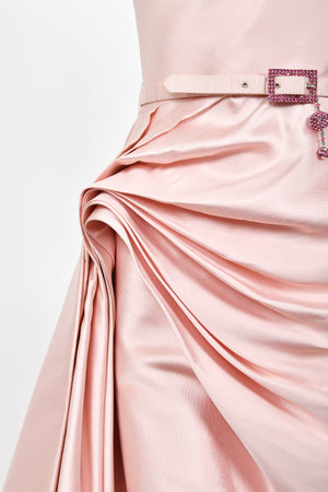 2007 Christian Dior by John Galliano Blush Pink Silk Asymmetric Sculptural Gown