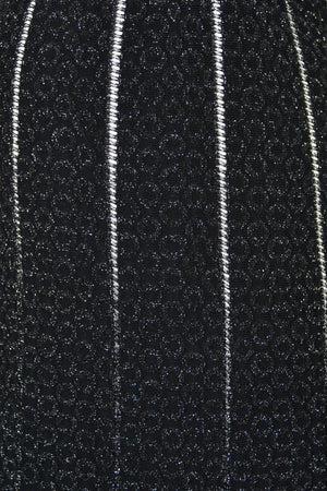 2012 Azzedine Alaia Black Metallic Knit Bodycon Sheer Cutwork Fishtail Gown