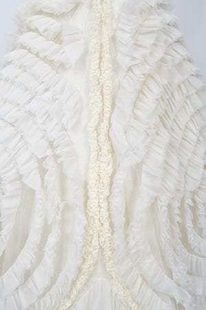 1950's Ivory Chiffon Strapless Tiered Ruffle Full-Length 'New Look' Bridal Gown