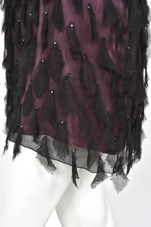 1998 Versace Runway Purple & Black 'Petal' Silk Chiffon Crystal-Straps Mini Dress
