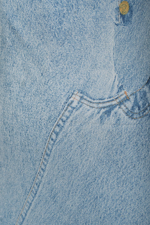 2000 Christian Dior by John Galliano Trompe L'oeil Denim Print Silk Bias-Cut Dress