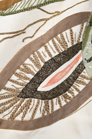 1950's Emilio Schuberth Italian Couture 'Under The Sea' Motif Satin Gown