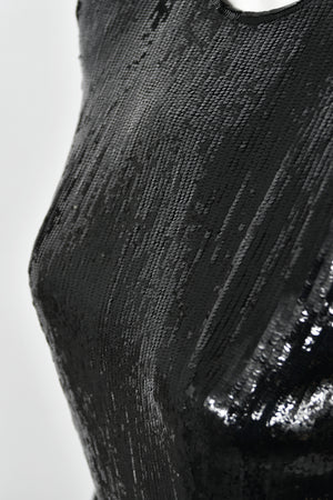 1985 Geoffrey Beene Documented Black & Gold Fully-Sequin 'Cindy Crawford' Gown