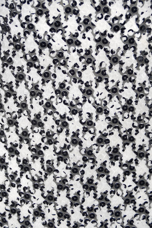 1984 Chanel by Karl Lagerfeld Black & White Sequin Houndstooth Silk Bias-Cut Halter Gown