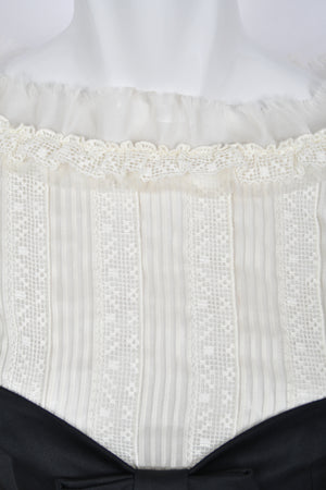 2009 Chanel by Karl Lagerfeld Editorial Runway Black & White Angel Sleeve Fitted Jumpsuit