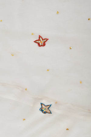 1979 Thea Porter Couture Metallic Gold Embroidered Ivory Silk-Chiffon Halter Gown