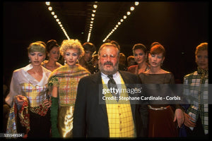 1995 Christian Dior by Gianfranco Ferré Runway Plaid Silk Metallic-Corded Hourglass Gown