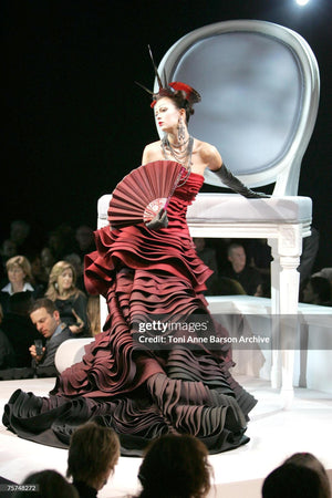 2007 Christian Dior by John Galliano Couture Runway Gunmetal Pearl Necklace & Chandelier Earrings