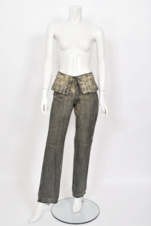 2006 Christian Dior by John Galliano Runway Painted Denim Jacket & Pants w/ Tags