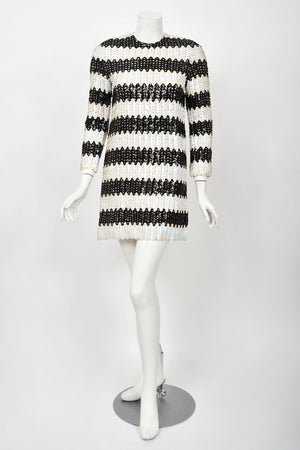 1966 Betsey Johnson for Paraphernalia Documented Sequin Mod Mini Dress