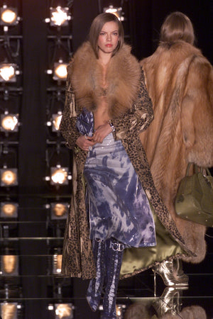 2000 Christian Dior by John Galliano Fully Sequin Ocean Blue Bias-Cut Slip Gown