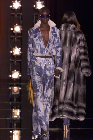 2000 Christian Dior by John Galliano Fully Sequin Ocean Blue Bias-Cut Slip Gown