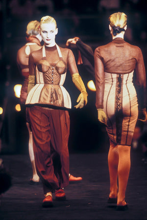 1988 Jean Paul Gaultier Documented Cowboy Lace 'Cone Bra' Bustier Lingerie Set