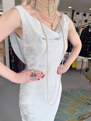 1998 Christian Dior by John Galliano 'In a Boudoir Mood' Ice-Blue Floral Silk Bias-Cut Gown