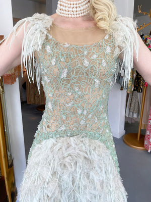 2012 Chanel by Karl Lagerfeld Documented Sheer Illusion Beaded Silk Dress w/Tags