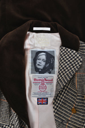 1996 Vivienne Westwood 'Storm in a Teacup' Tweed Velvet Asymmetric Jacket Suit
