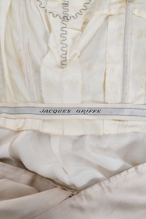 1950's Jacques Griffe Haute Couture Champagne Strapless Bustier Hourglass Gown