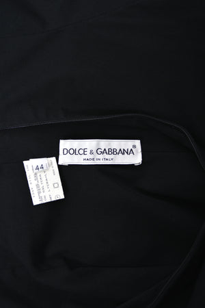 1992 Dolce & Gabbana Runway Black Stretch Cotton & Lilac Tulle Halter Mini Dress w/ Gloves
