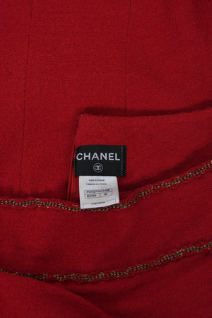 2010 Chanel by Karl Lagerfeld 'Coco on the Lido' Ruby Red Silk-Wool Hourglass Gown