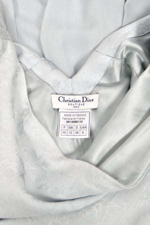 1998 Christian Dior by John Galliano 'In a Boudoir Mood' Ice-Blue Floral Silk Bias-Cut Gown
