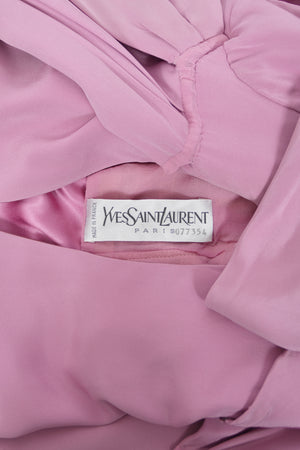 2001 Yves Saint Laurent Haute Couture Runway Lilac Silk Sculptural Asymmetric Gown