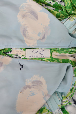 1942 Gilbert Adrian Iconic 'Gamboling Lambs' Scenic Print Scalloped Patio Dress