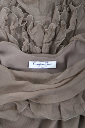 2006 Christian Dior by John Galliano Smoky Silk Tiered Ruffle Bias-Cut Gown
