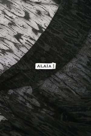 1987 Azzedine Alaia Naomi Campbell Featured Runway Sheer Lace Mini Dress