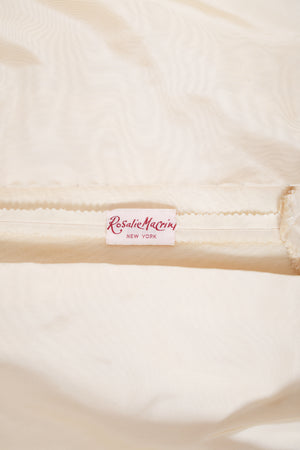 1950's Rosalie Macrini Couture Cream Silk Strapless Bridal Wedding Gown