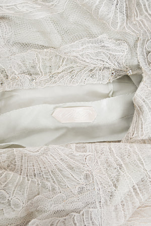 1932 Worth Couture for Elizabeth Arden Sequin Ivory Seashell Motif Lace Gown